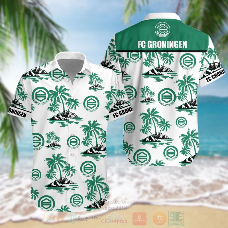 BEST Eredivisie FC Groningen Aloha Hawaiian Shirt word1
