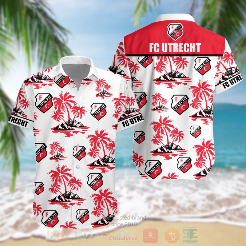 BEST Eredivisie FC Utrecht Aloha Hawaiian Shirt word3