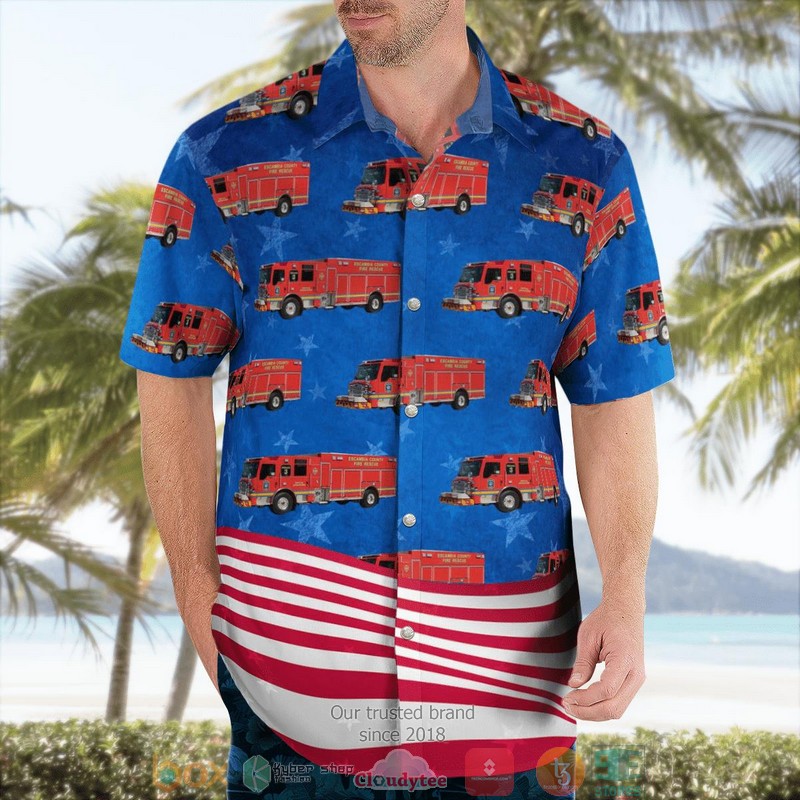 Escambia County Fire Rescue Florida Independence Day Hawaii 3D Shirt 3 Escambia County Fire Rescue Florida Independence Day Hawaii 3D Shirt word2