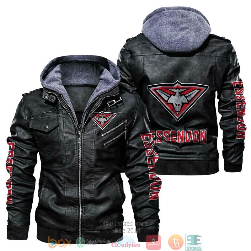 NEW Essendon Football Club PU Leather Jacket word1