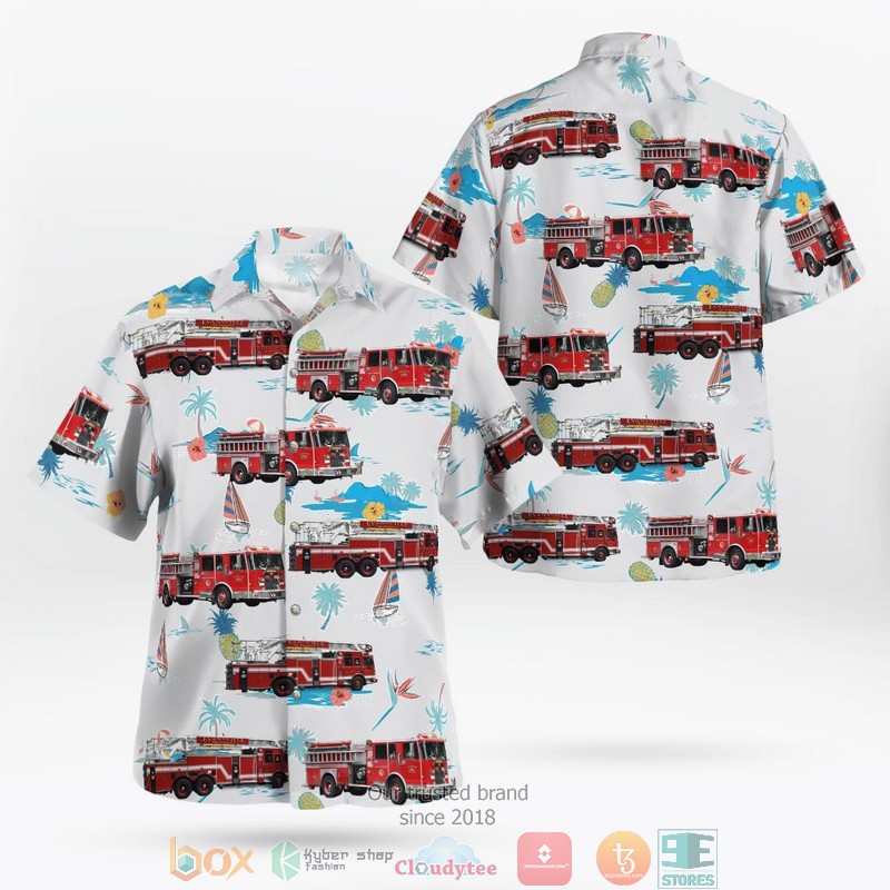Evansville Fire Department Aloha Shirt word1