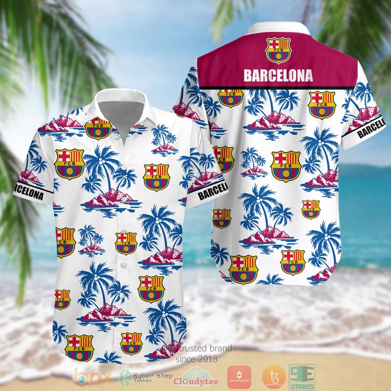 NEW FC Barcelona Hawaii Shirt word1