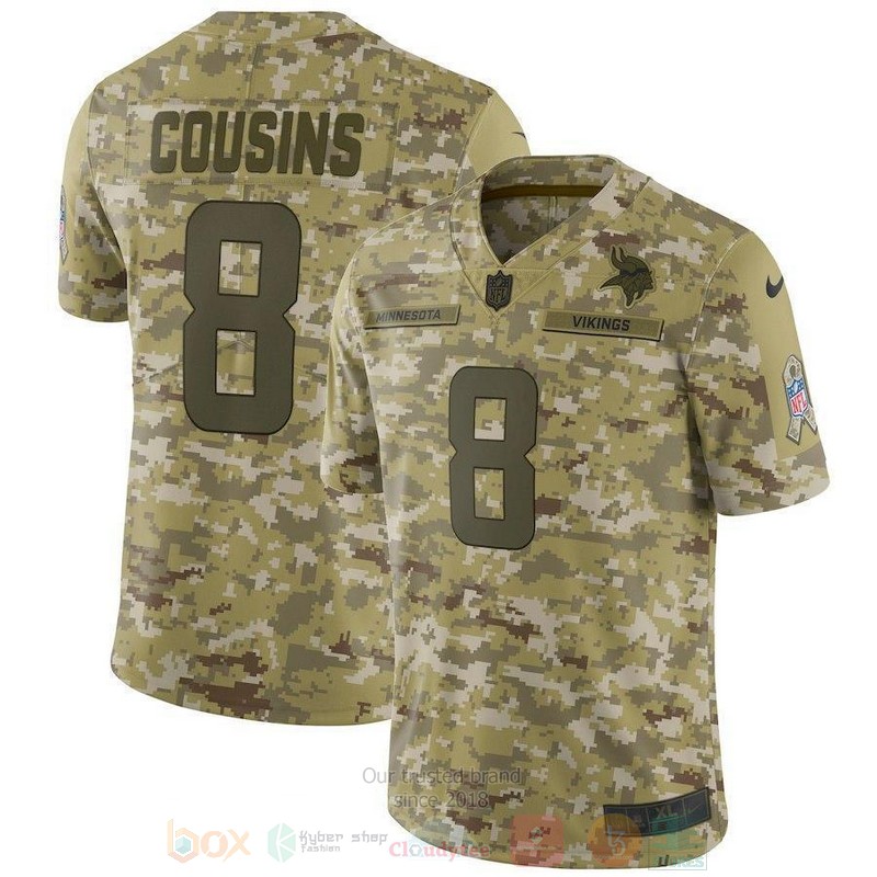BEST Kirk Cousins Minnesota Vikings Camo Jersey Football word3