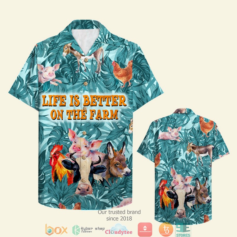 Famer Life Is Better On The Farm Hawaiian shirt word2