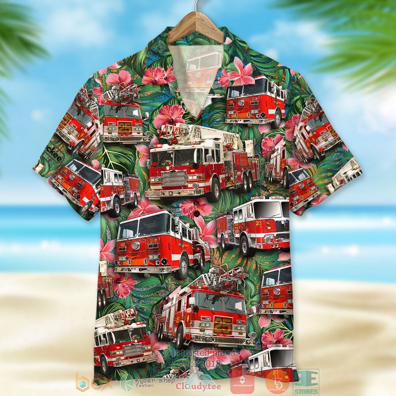 HOT Fire Truck Tropical Pattern Hawaii Shirt 4 HOT Fire Truck Tropical Pattern Hawaii Shirt word3