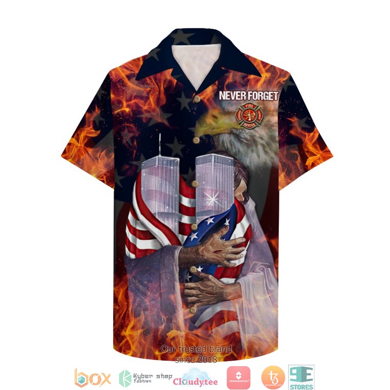 Firefighter Never Forget All Gave Some Some Gave All Hawaiian shirt word1