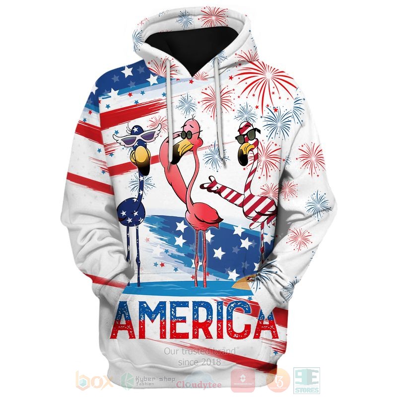 BEST Flag Flamingo US Independence Day All Over Print Shirt, Hoodie word1