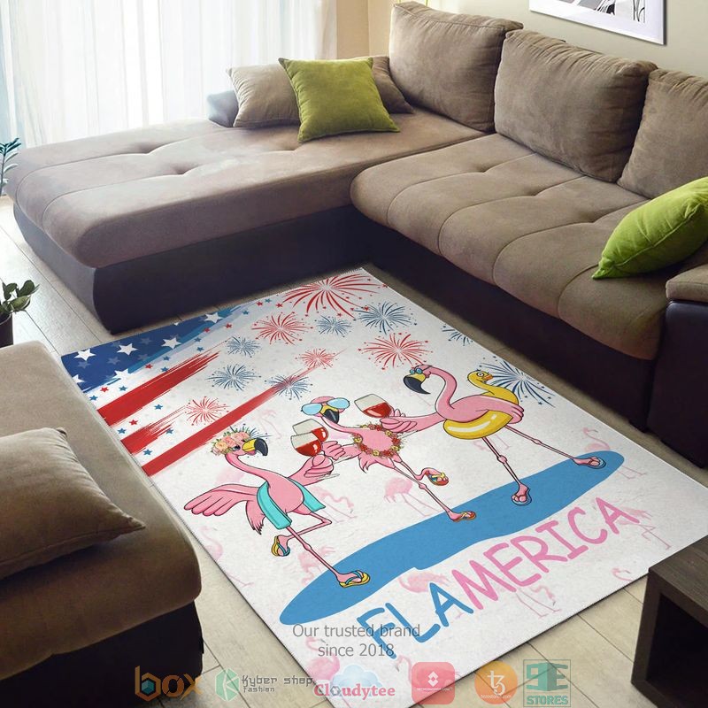 Flamerica Champagne Cheer America Independence day Rug