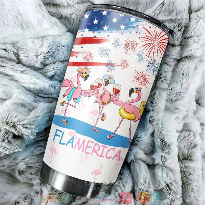 Flamerica Champagne Cheer America Independence day Tumbler