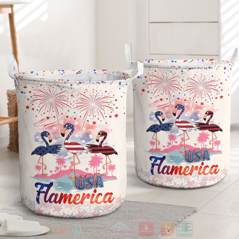 BEST Flamerica USA Independence Day Clothes Basket word3