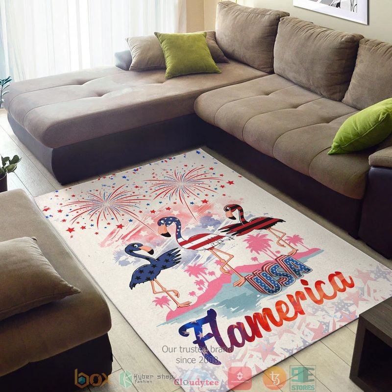Flamerica USA firework America Independence day Rug
