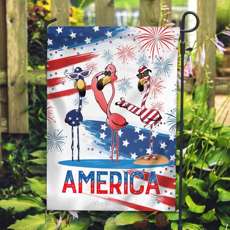 BEST Flamingo America Independence Day All Over Print Flag word3