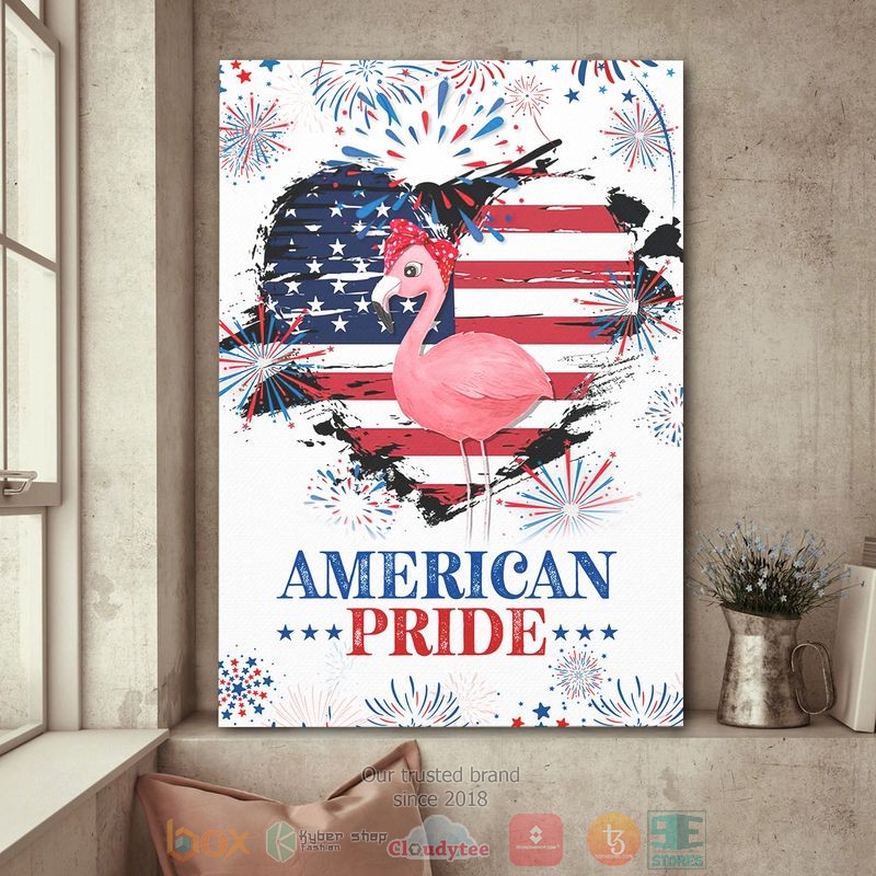 HOT Flamingo America Pride Independence Day Canvas