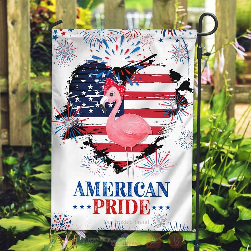 BEST Flamingo American Pride US Independence Day All Over Print Flag