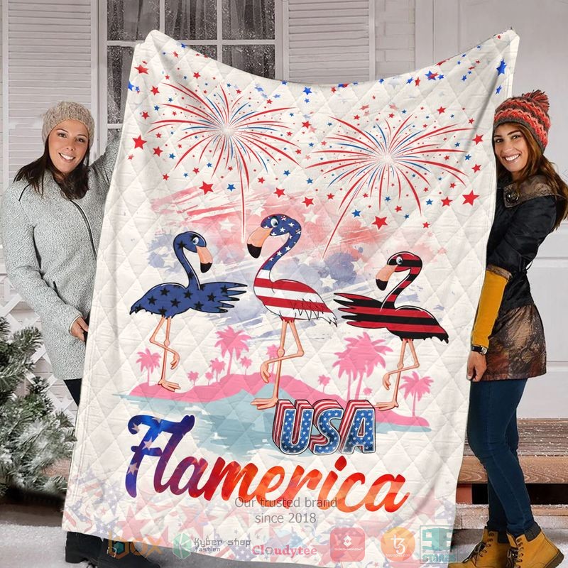 HOT Flamingo Flamerica USA Independence Day Blanket Quilt 3 HOT Flamingo Flamerica USA Independence Day Blanket Quilt word1