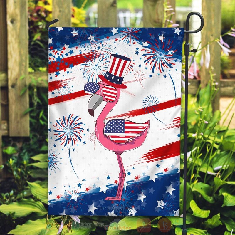 BEST Flamingo US Independence Day All Over Print Flag