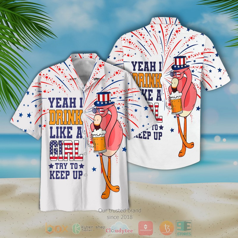 NEW Flamingo Yeah I drink like a girl Try to keep up Hawaii Shirt 3 NEW Flamingo Yeah I drink like a girl Try to keep up Hawaii Shirt word3