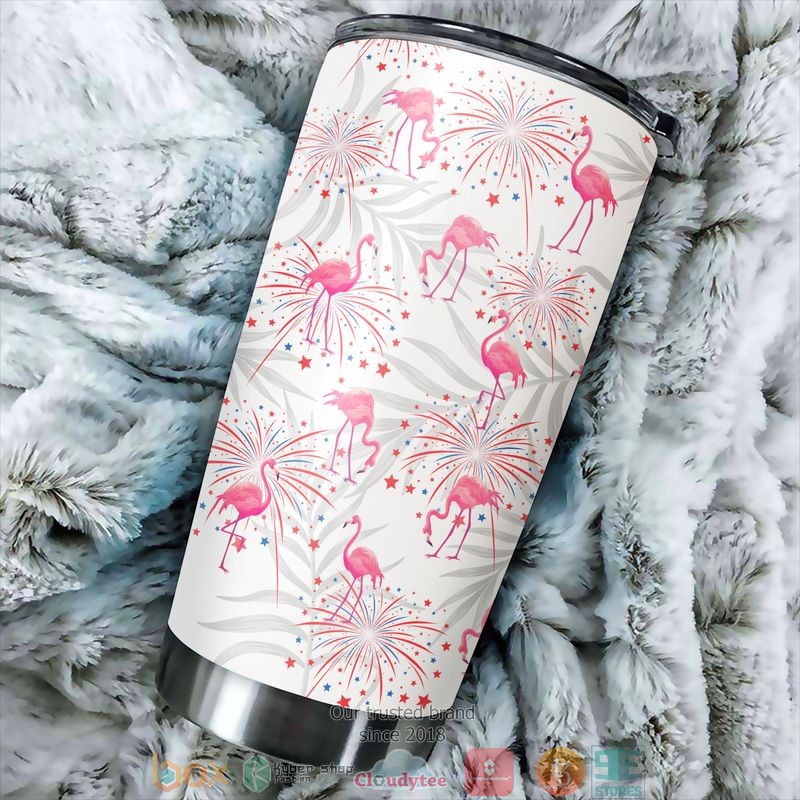 Flamingo firework America Independence day Tumbler