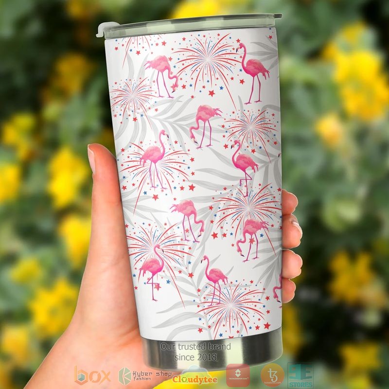 Flamingo firework America Independence day Tumbler 3 Flamingo firework America Independence day Tumbler word2