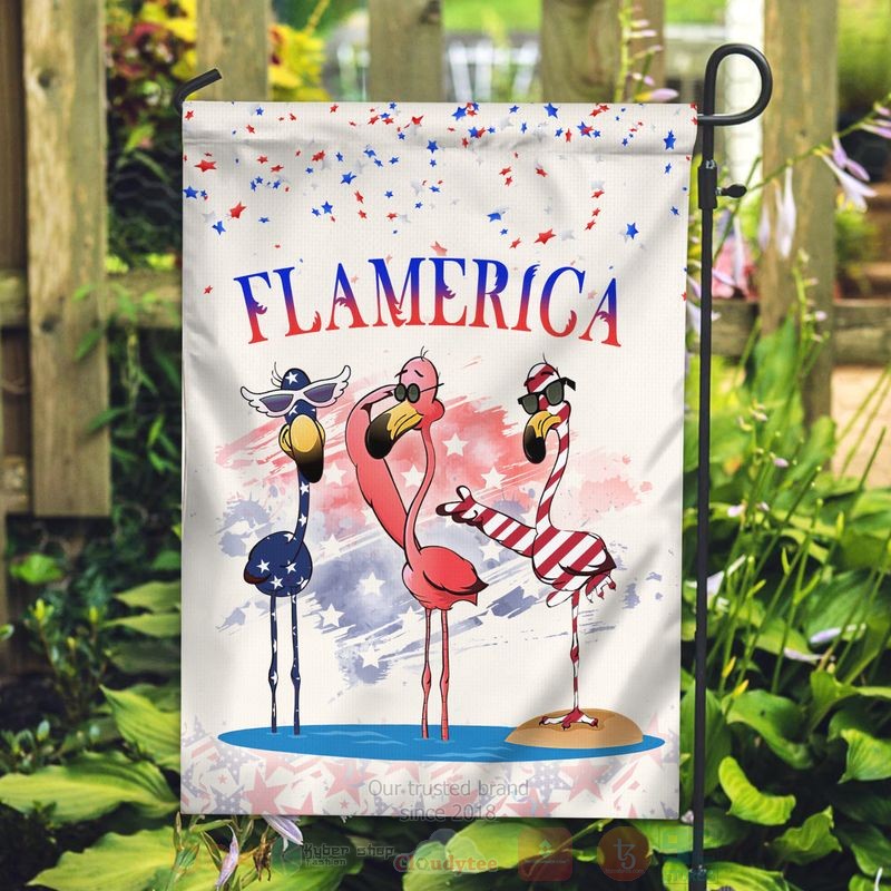 BEST Flamingos US Independence Day All Over Print Flag