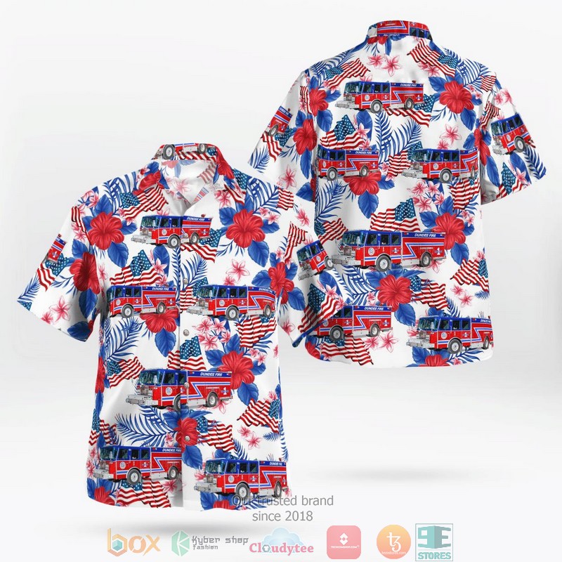 Florida Dundee Fire Department 4th Of July Hawaii 3D Shirt word3