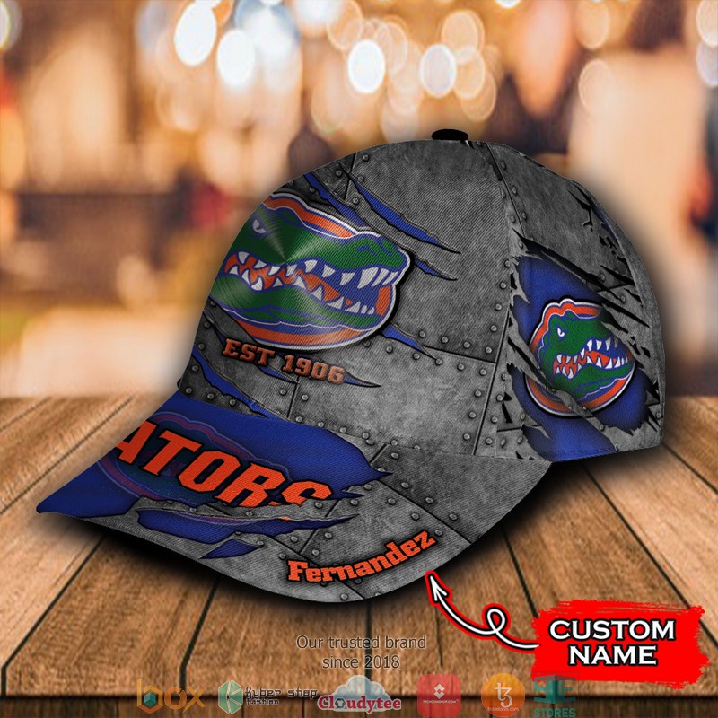 Florida Gators Luxury NCAA1 Grey Custom Name Cap 3 Florida Gators Luxury NCAA1 Grey Custom Name Cap word2