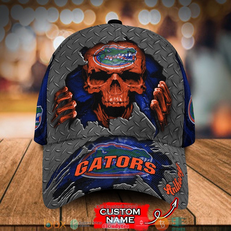 Florida Gators SKULL NCAA Custom Name Cap word3