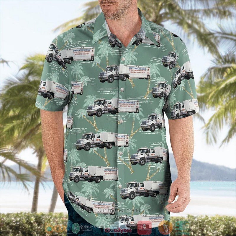 Florida Lake County Fire Rescue Hazmat 76 Hawaii 3D Shirt word1