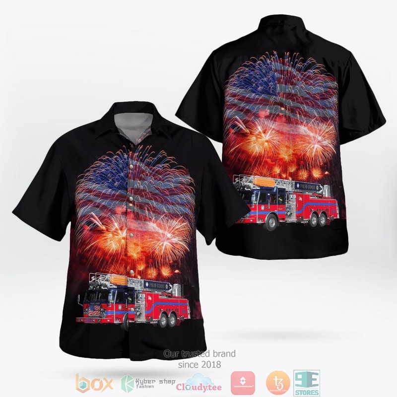 Florida Palm Coast Fire Department 4th Of July Hawaii 3D Shirt word3