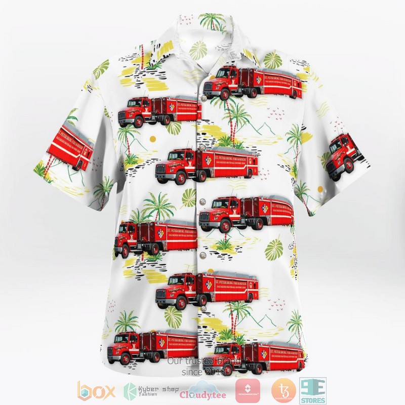 Florida St. Petersburg Fire Rescue Hazmat 5 Hawaii 3D Shirt word3