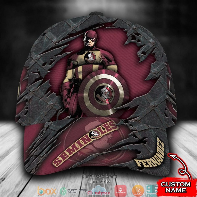 Florida State Seminoles Captain America NCAA1 Custom Name Cap word2