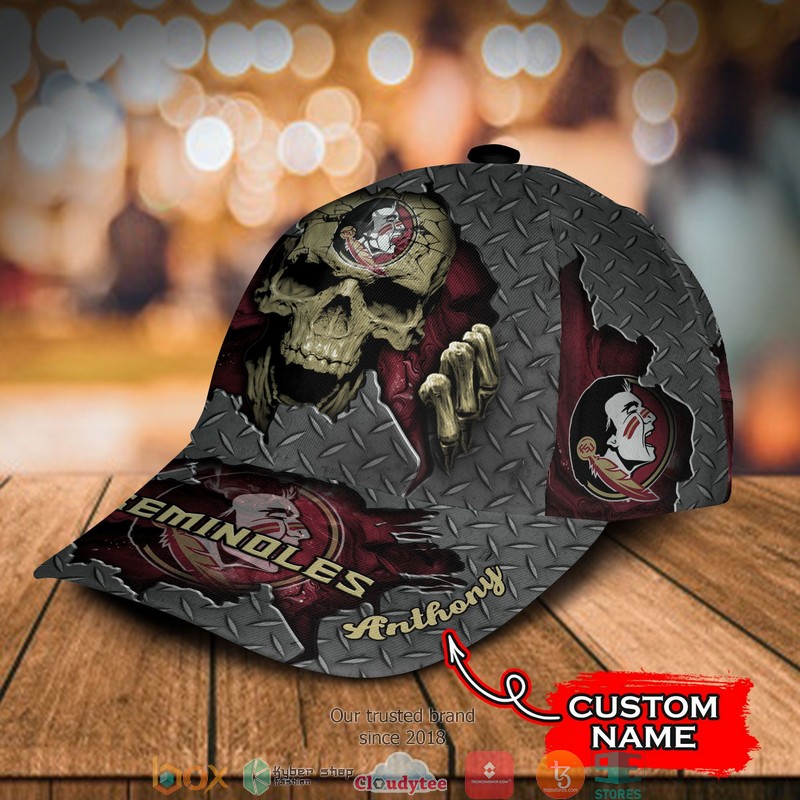 Florida State Seminoles SKULL NCAA Custom Name Cap 3 Florida State Seminoles SKULL NCAA Custom Name Cap word3