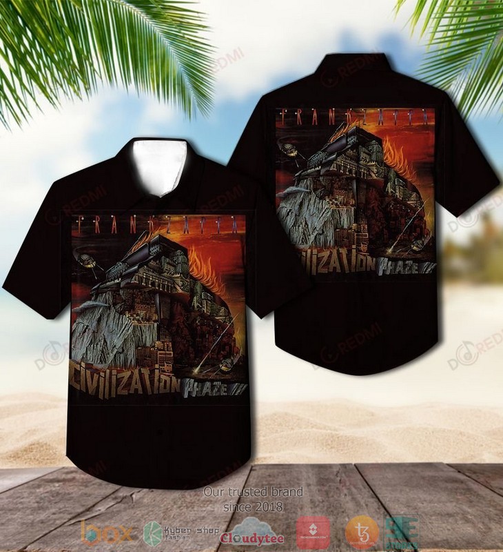 Frank Zappa Civilization Phaze III Short Sleeve Hawaiian Shirt word1