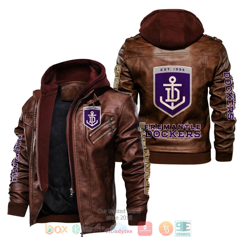 NEW Fremantle Football Club AFL PU Leather Jacket word2