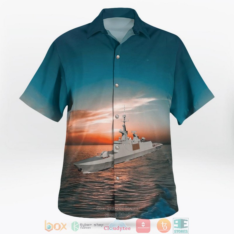 NEW French Navy Marine Nationale French frigate La Fayette F710 Aloha Shirt 2 NEW French Navy Marine Nationale French frigate La Fayette F710 Aloha Shirt word2