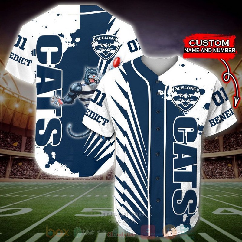 BEST Geelong Cats Custom AOP Baseball Jersey word3