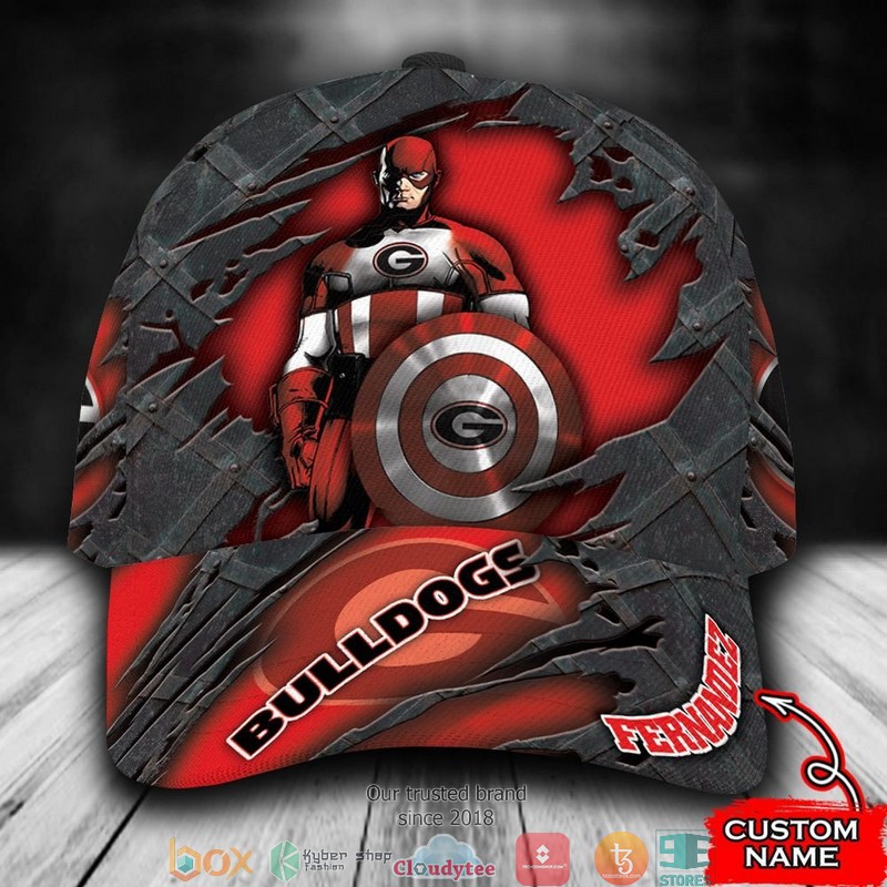 Georgia Bulldogs Captain America NCAA1 Custom Name Cap 9 Georgia Bulldogs Captain America NCAA1 Custom Name Cap word2