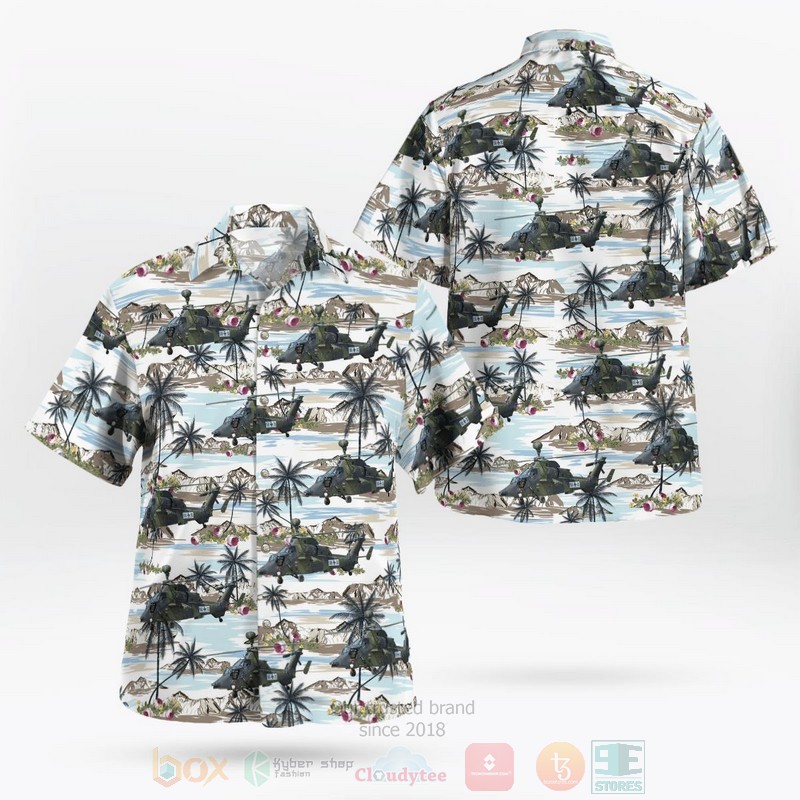 BEST German Army, German Army Aviation Corps Eurocopter Tiger 3D Aloha Shirt word2