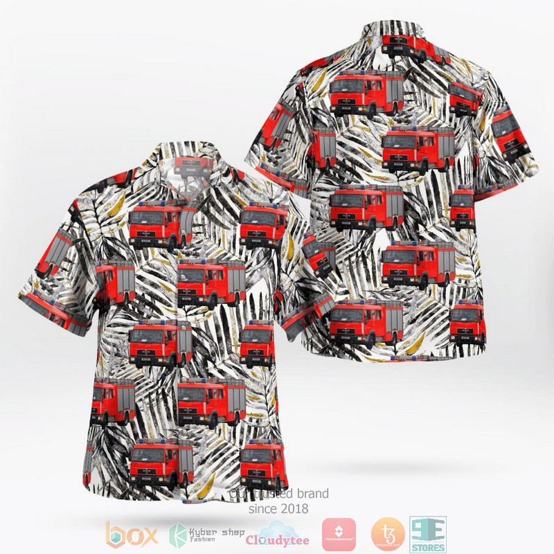 Germany Berlin Fire Brigade Berliner Feuerwehr LHF 16-12 Hawaii 3D Shirt word1