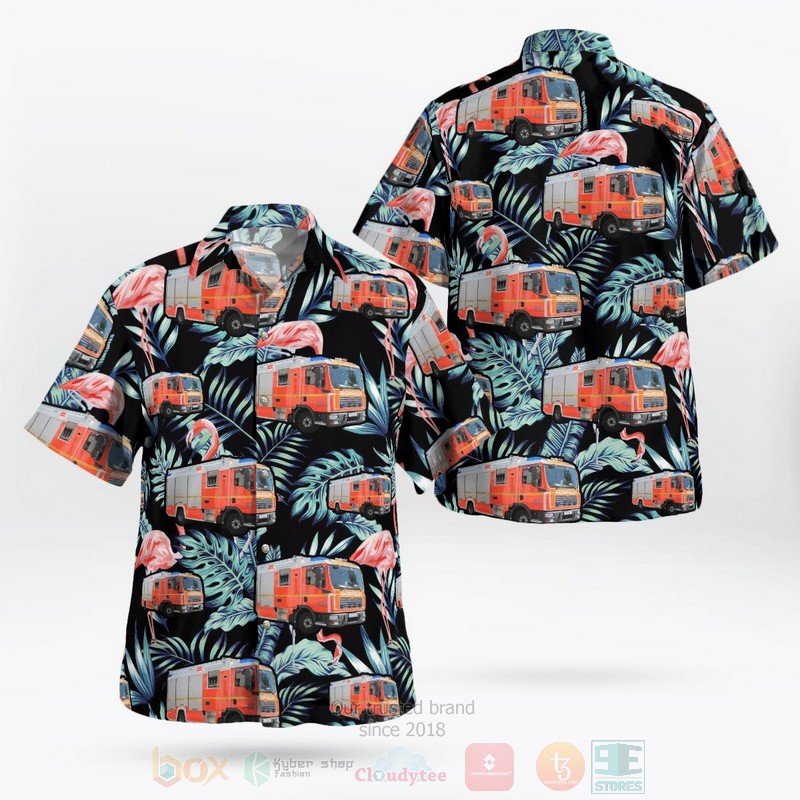 BEST Germany, Berlin Fire Brigade Berliner Feuerwehr LHF 20-12 3D Aloha Shirt word3