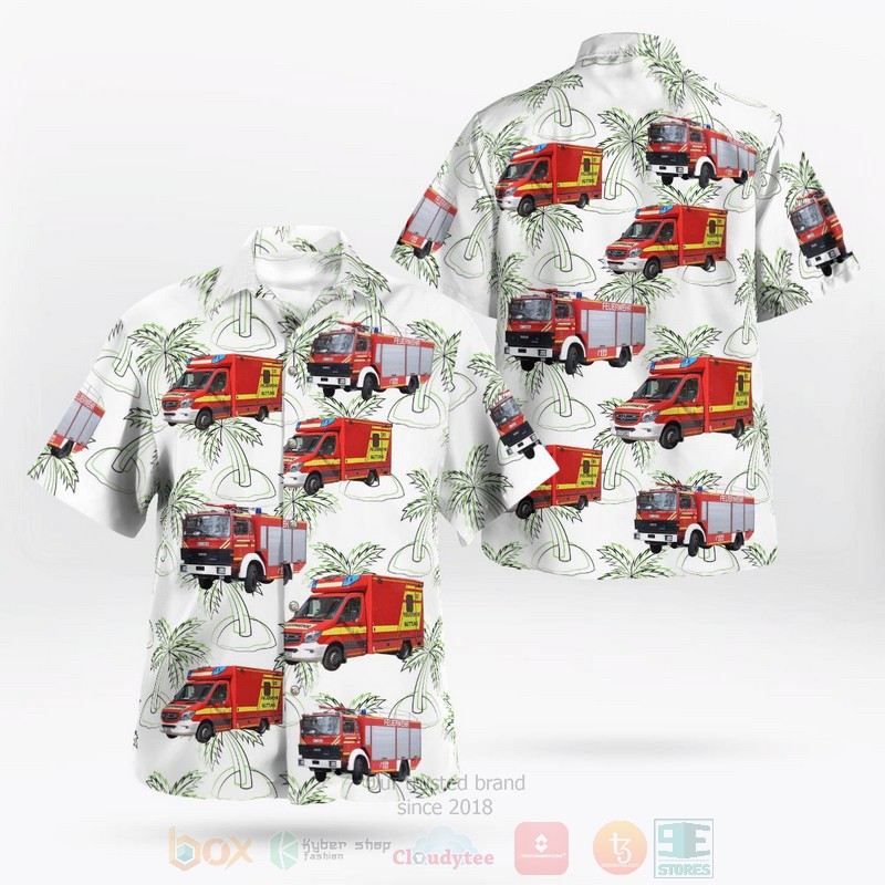 BEST Germany, Munich Fire Department Feuerwehr Munchen Fire Station 1 3D Aloha Shirt word2
