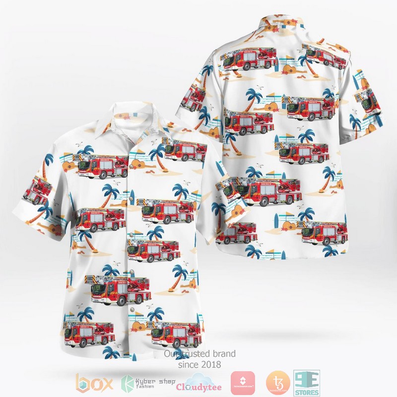 Germany Munich Fire Department Feuerwehr Munchen ladders M32L-AS n.B. Hawaii 3D Shirt word3