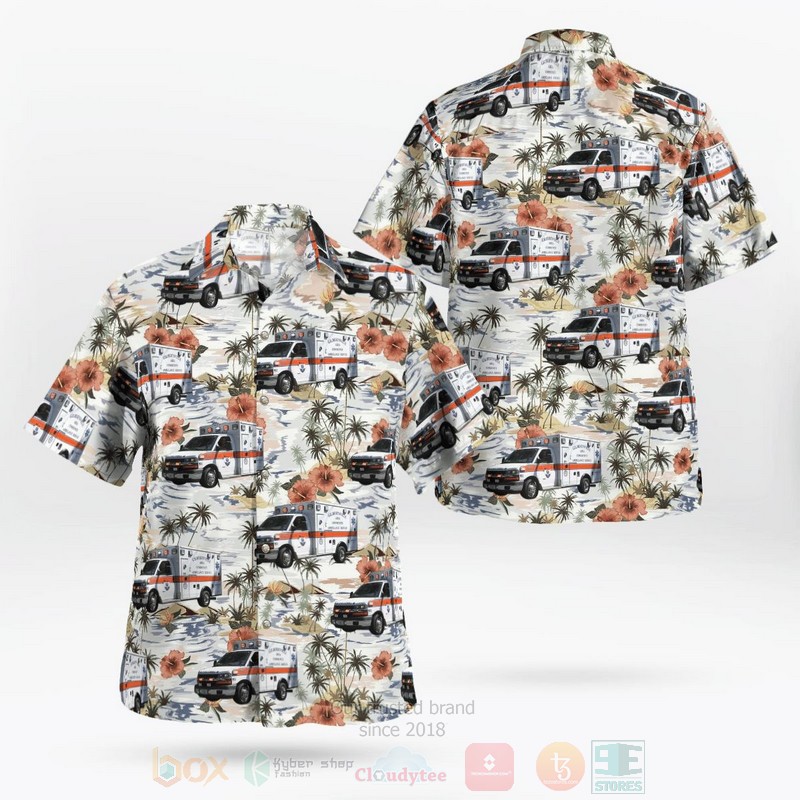 BEST Gilbertsville Ambulance Gilbertsville, Pennsylvania 3D Aloha Shirt word3