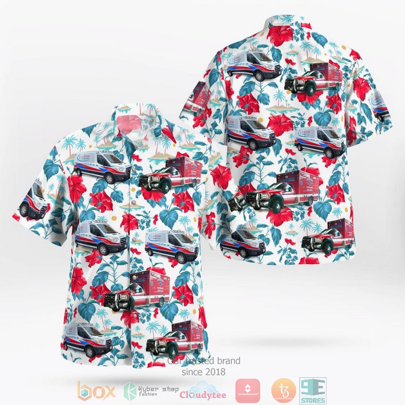Glade EMS division of Richardson Ambulance Service Glade Spring Virginia Hawaiian Shirt word3