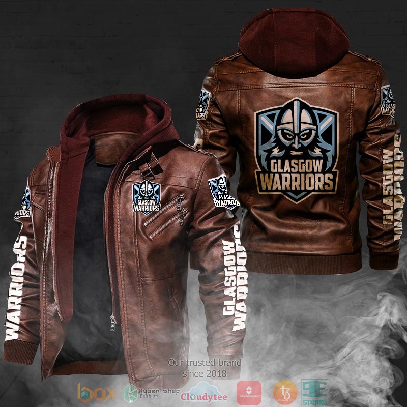 NEW Glasgow Warriors PU Leather Jacket word3