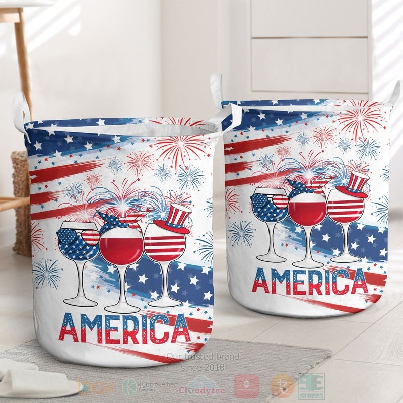 BEST Glass America Independence Day Clothes Basket