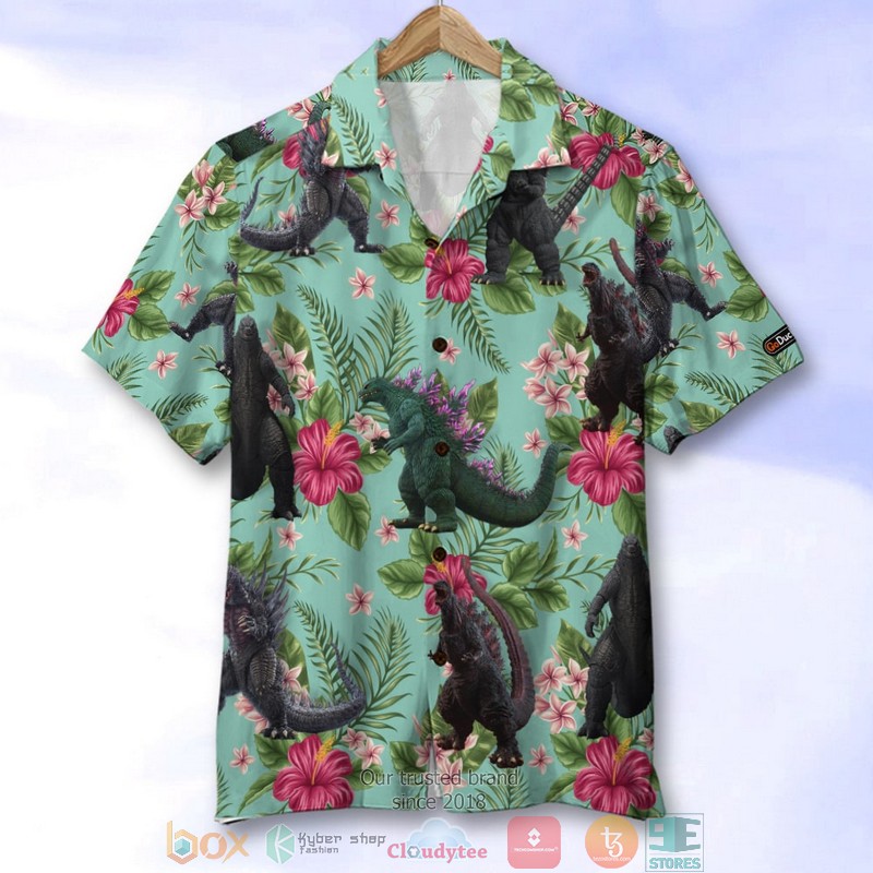 HOT Godzilla Tropical Floral Pattern Hawaii Shirt, Shorts word3