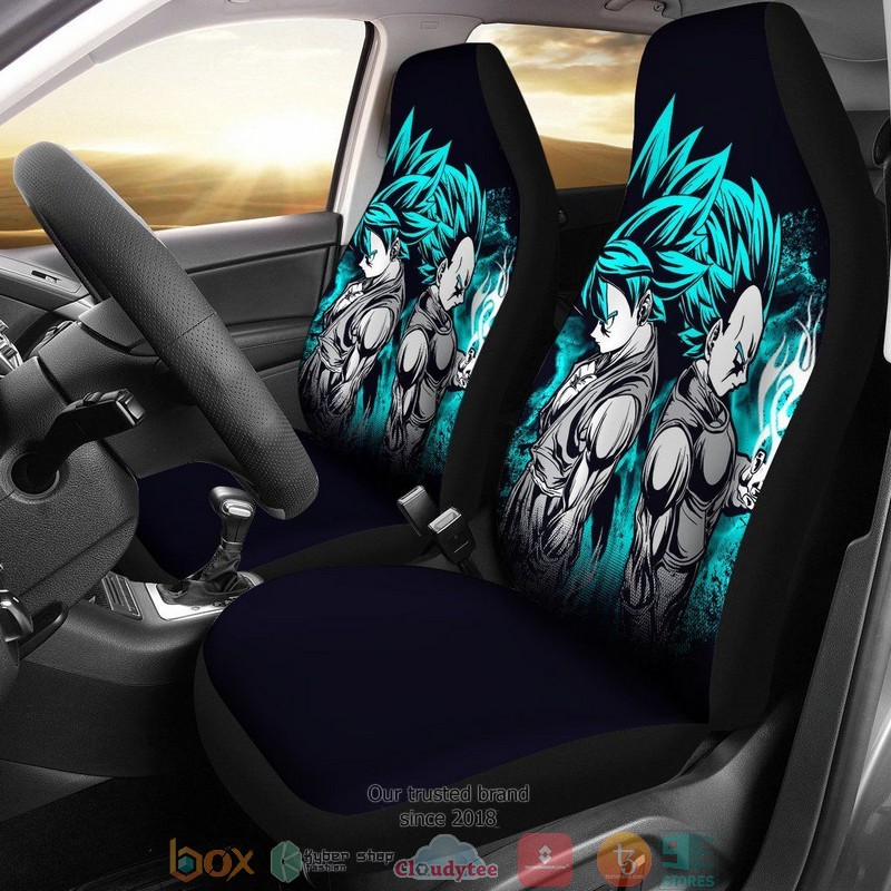 Goku Vegeta Blue Dragon Ball Cyan Anime Limited Car Seat Covers