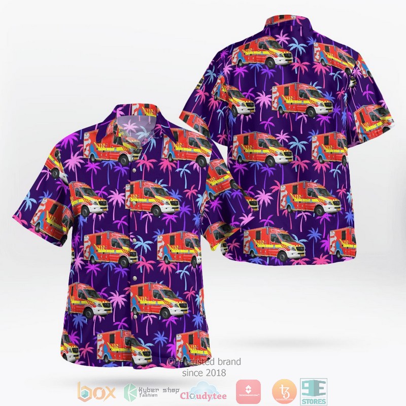 Grand-Ducal Fire and Rescue Corps of Luxembourg CGDIS Ambulance Hawaii 3D Shirt word3
