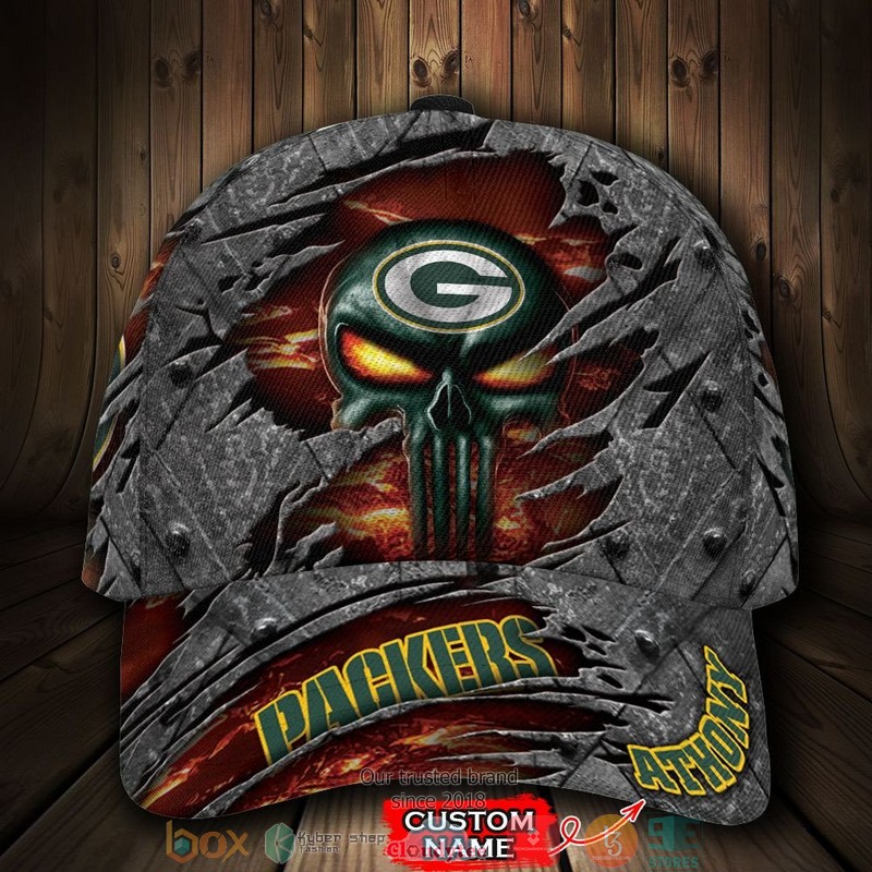 Green Bay Packers Luxury Skull NFL Custom Name Cap word2